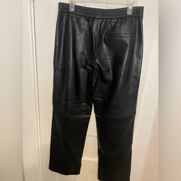 Faux leather pull on straight leg pants - Picture 2 of 5